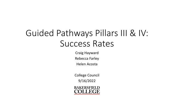 guided pathways pillars iii iv success rates