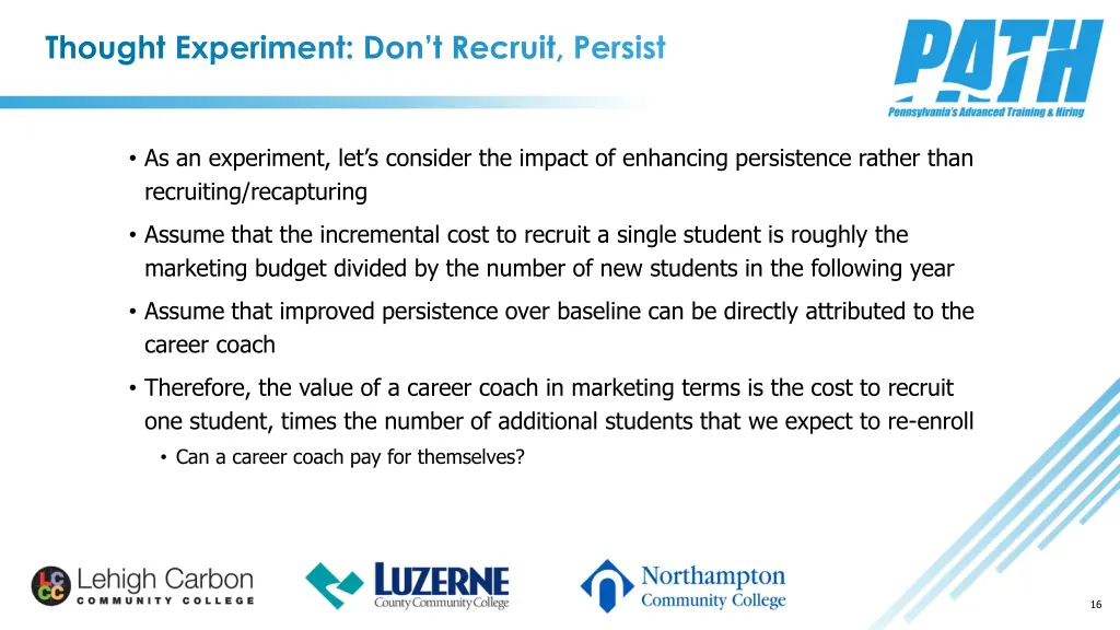 thought experiment don t recruit persist