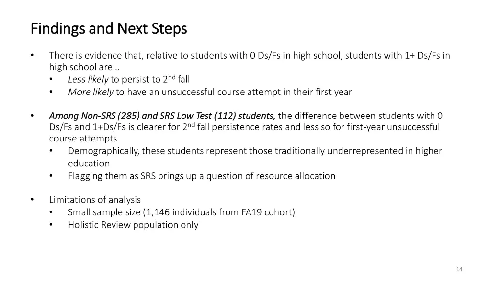 findings and next steps findings and next steps