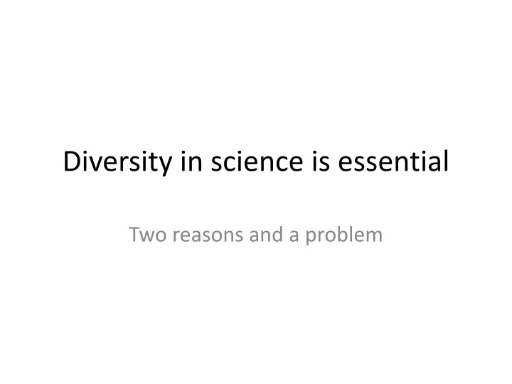 diversity in science is essential