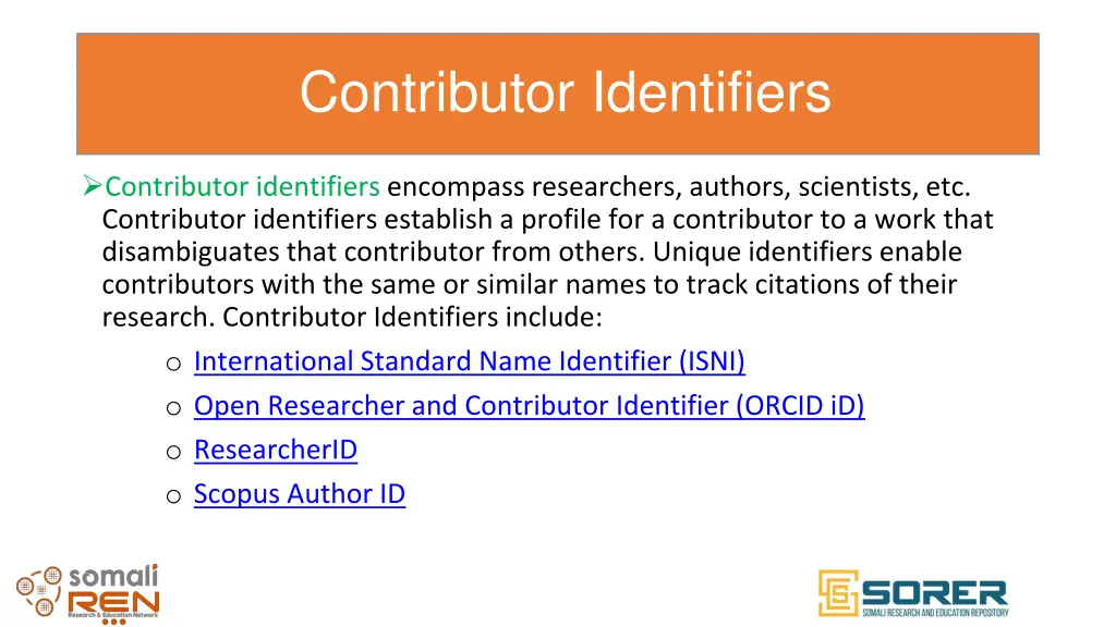 contributor identifiers