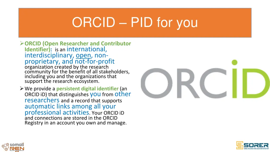 orcid pid for you