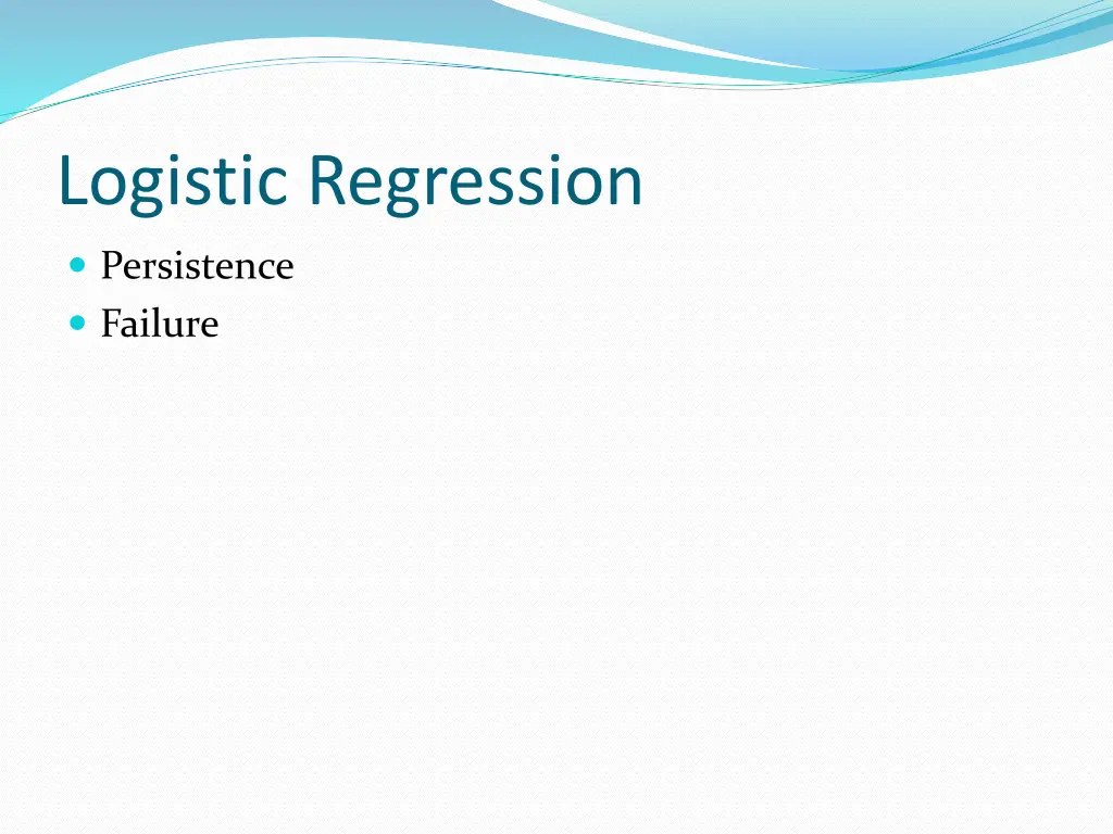 logistic regression