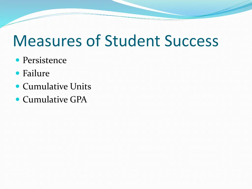 measures of student success