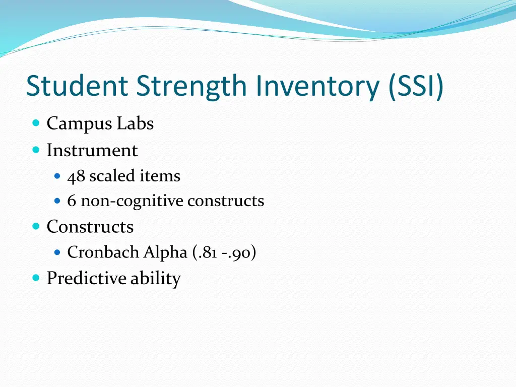 student strength inventory ssi