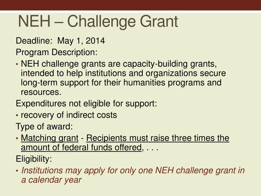 neh challenge grant