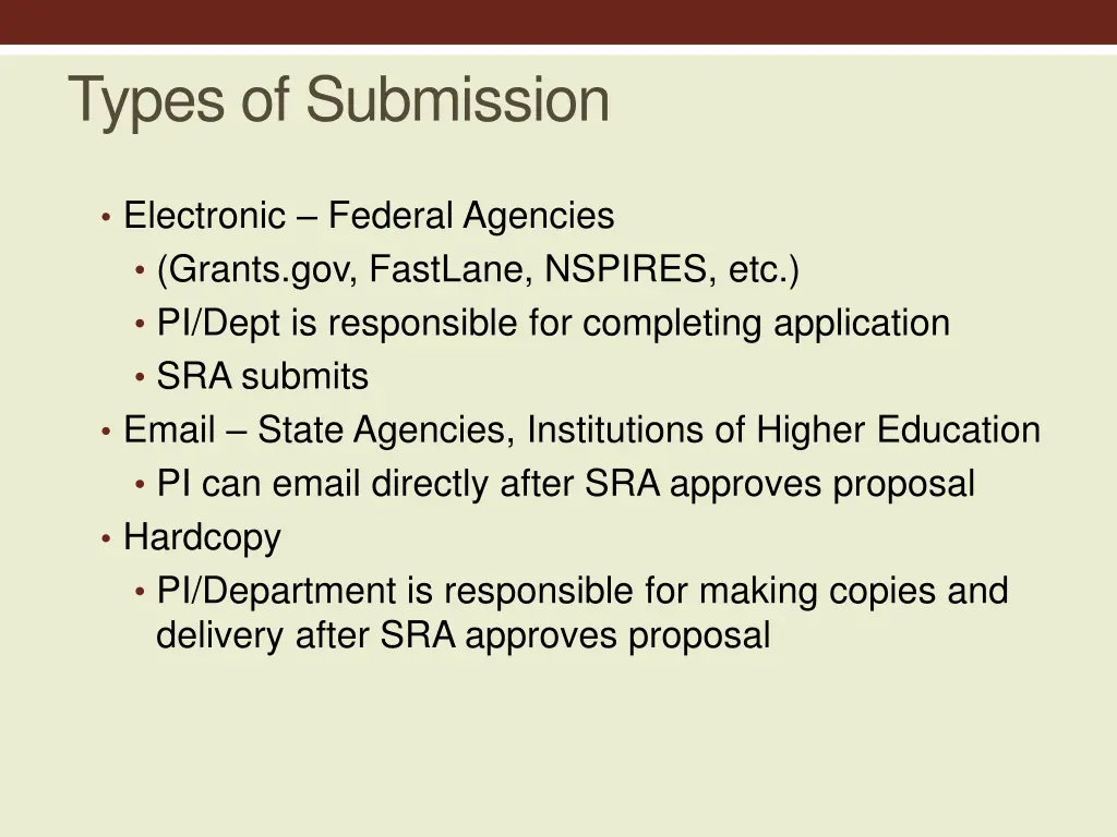 types of submission