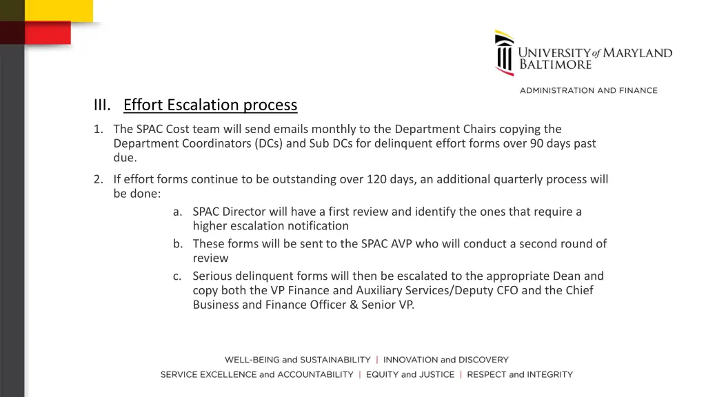 iii effort escalation process