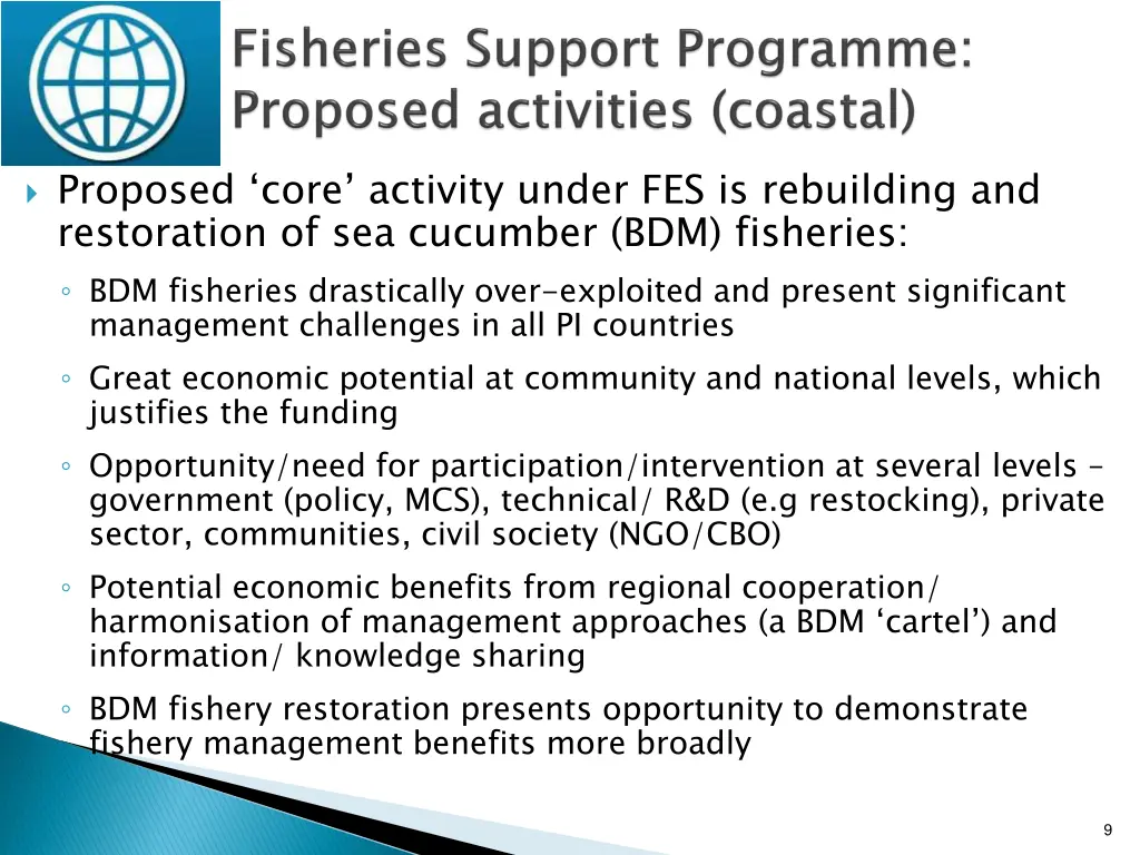 proposed core activity under fes is rebuilding