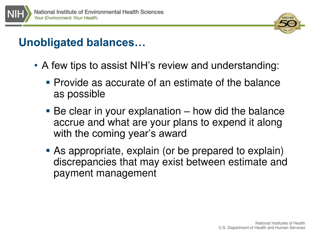 unobligated balances