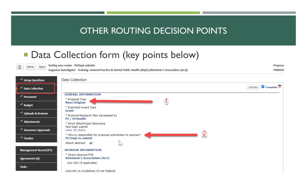 other routing decision points