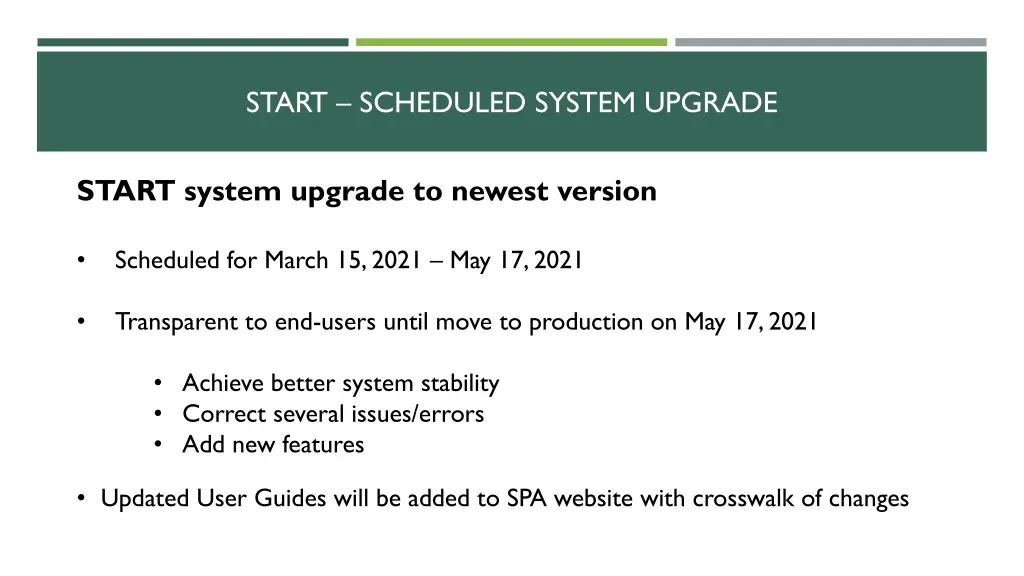 start scheduled system upgrade