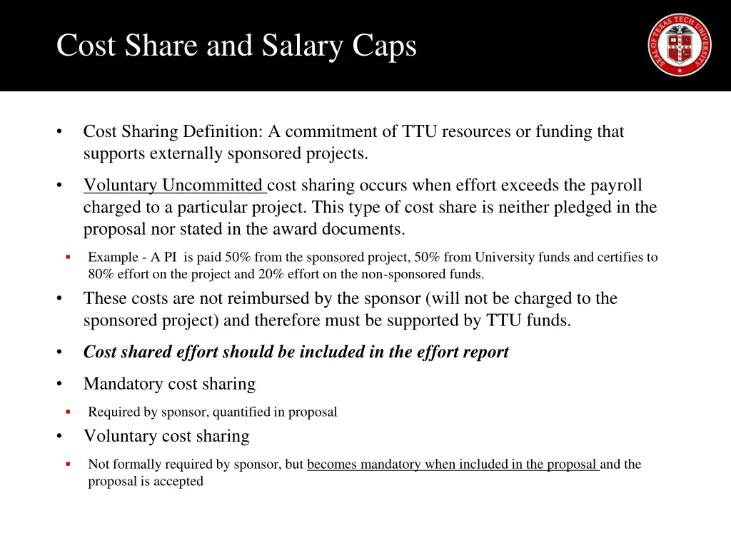 cost share and salary caps