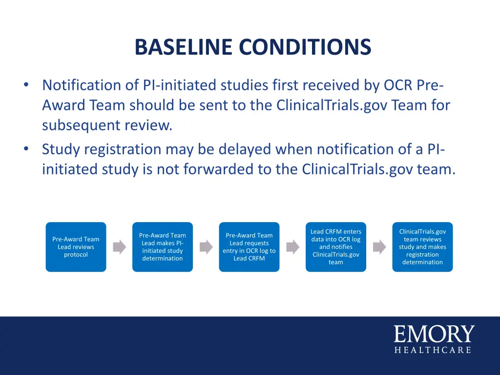 baseline conditions