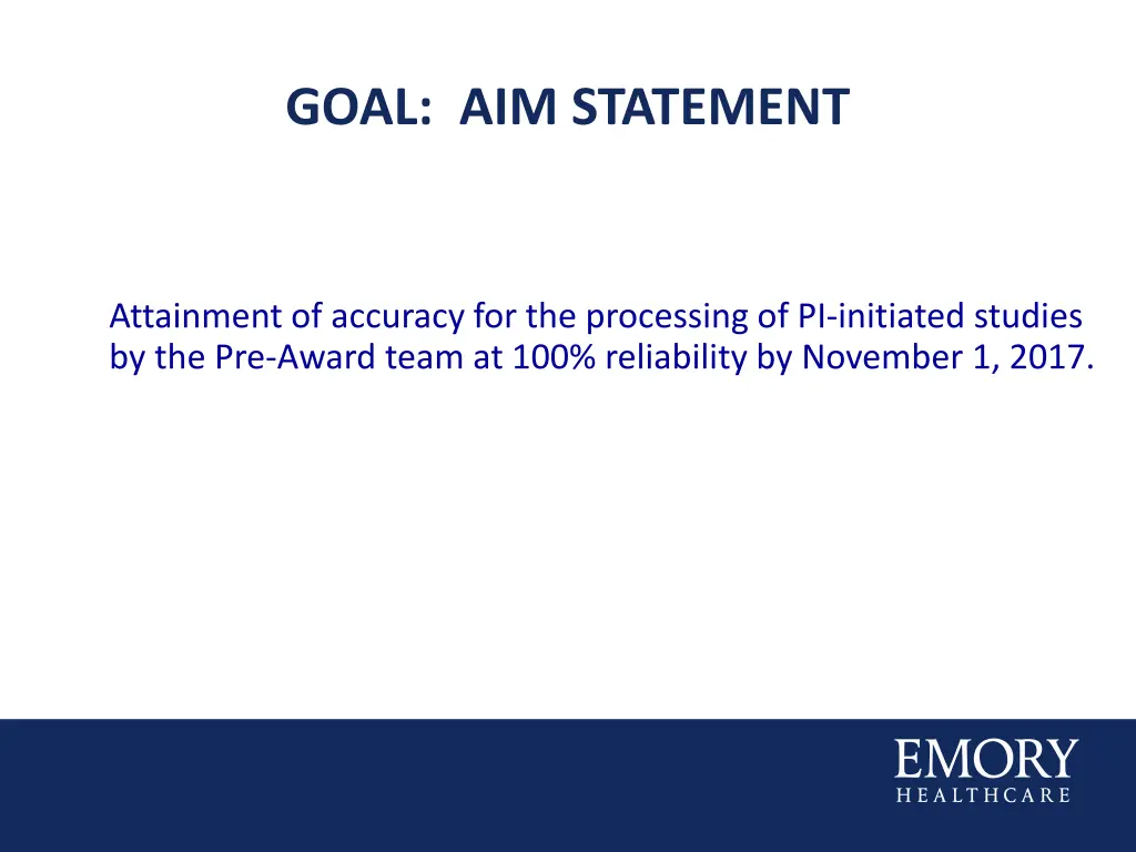 goal aim statement