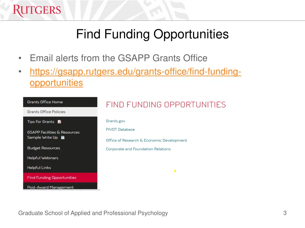 find funding opportunities