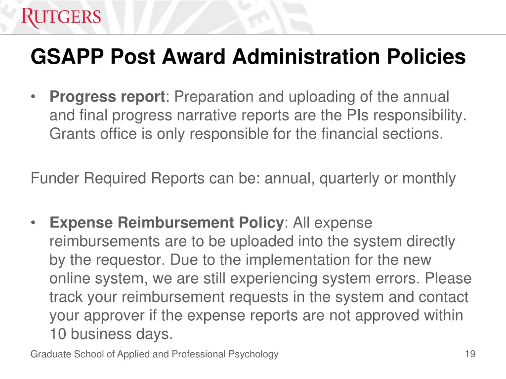 gsapp post award administration policies 2