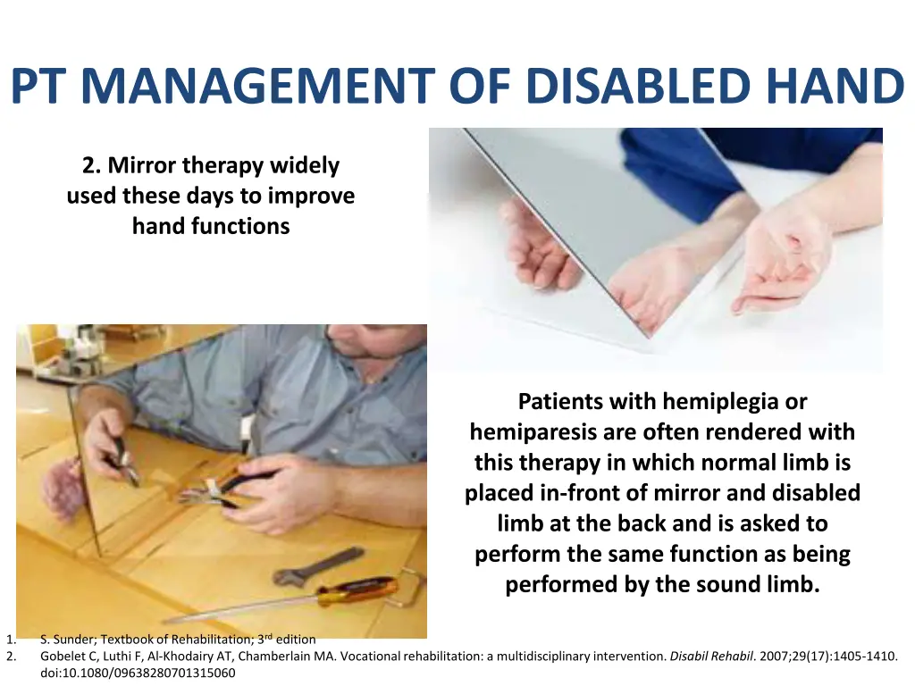 pt management of disabled hand 1