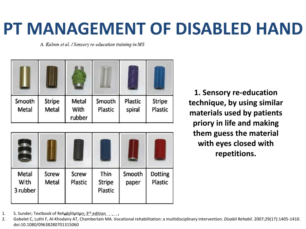 pt management of disabled hand