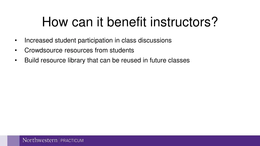 how can it benefit instructors