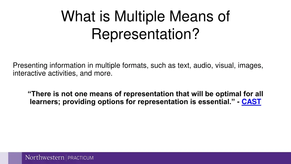 what is multiple means of representation