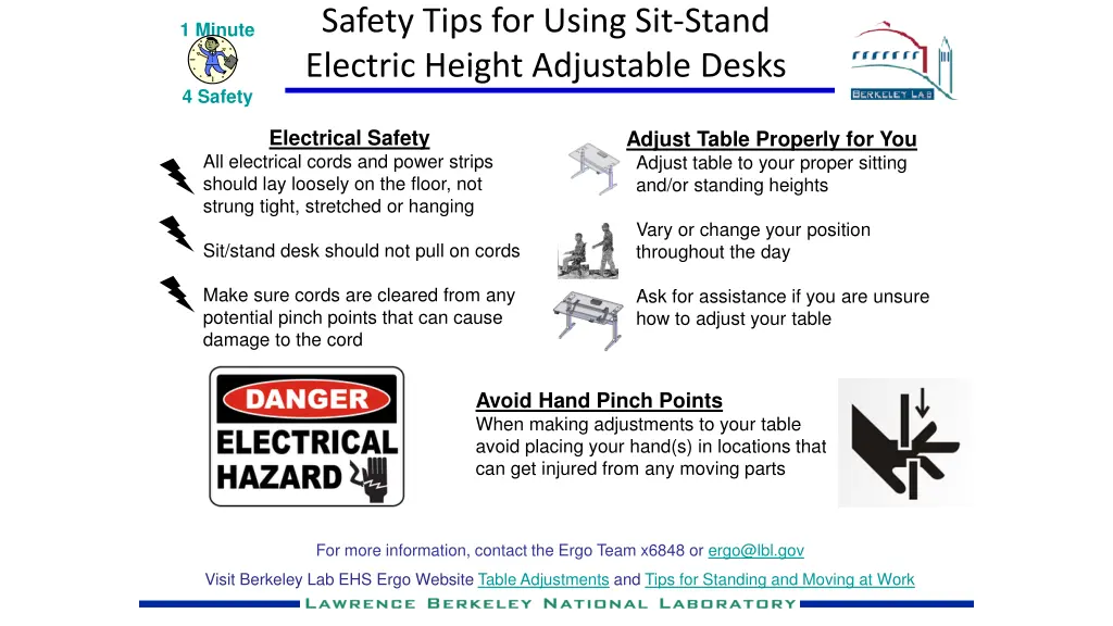 safety tips for using sit stand electric height