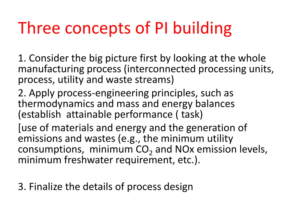 three concepts of pi building