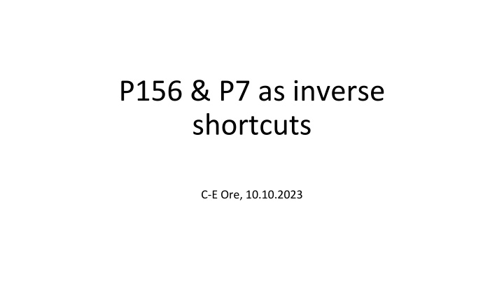 p156 p7 as inverse shortcuts