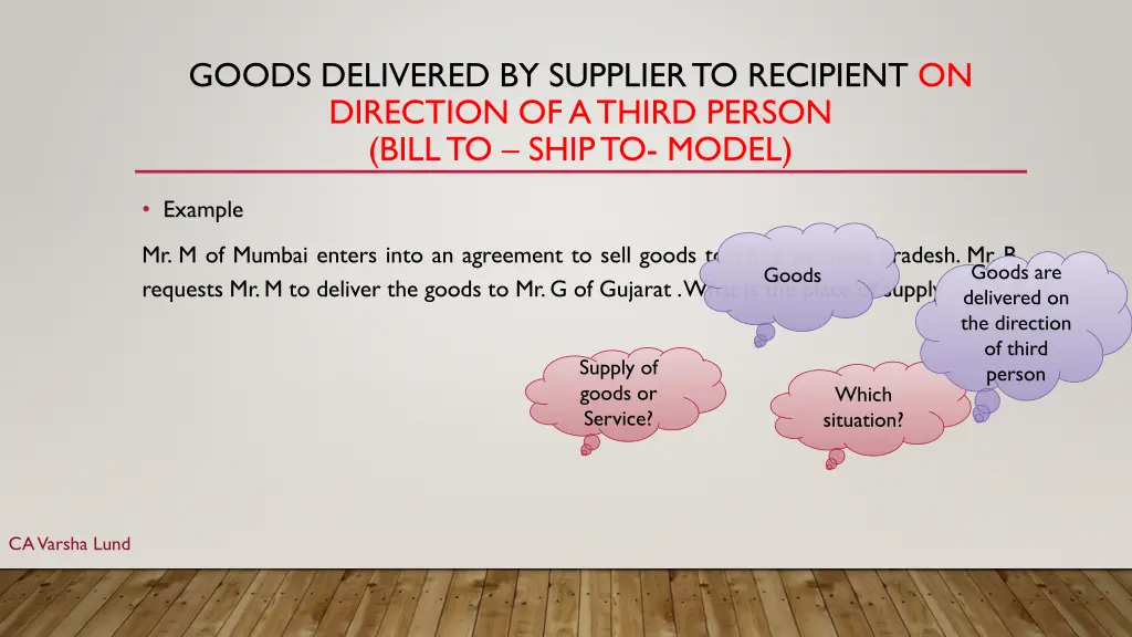 goods delivered by supplier to recipient 1