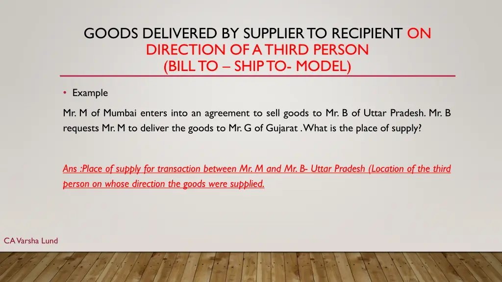 goods delivered by supplier to recipient 2