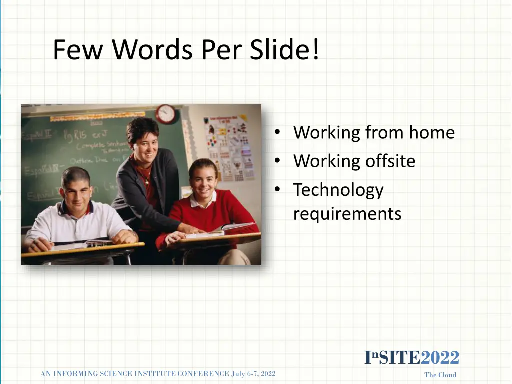 few words per slide