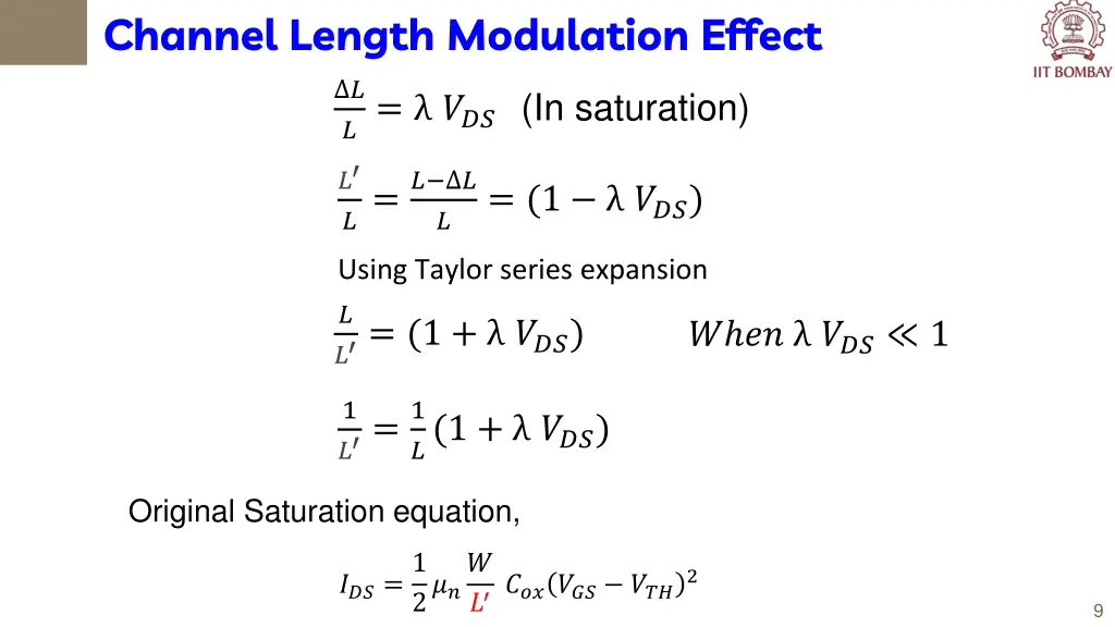 channel length modulation effect 1