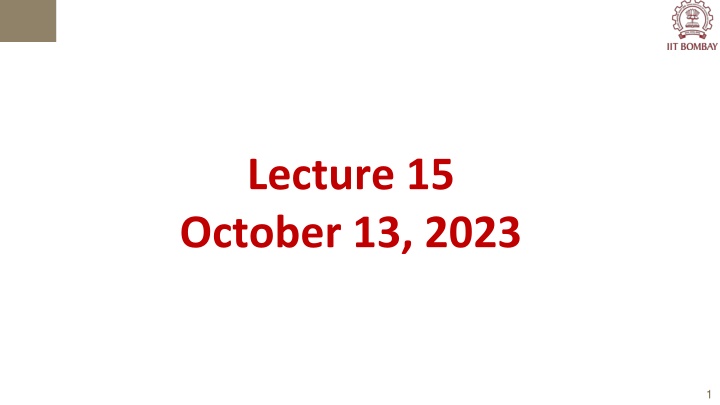 lecture 15 october 13 2023