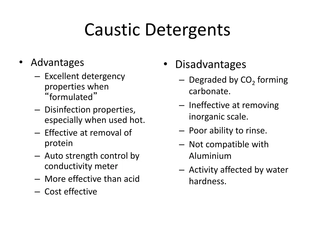 caustic detergents