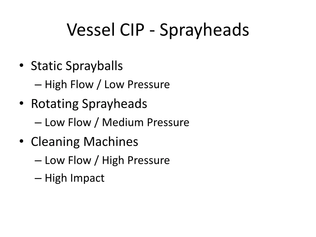 vessel cip sprayheads