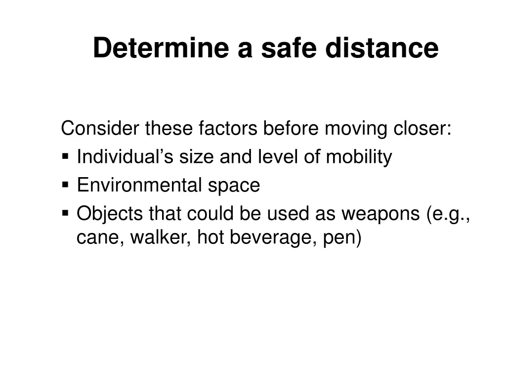 determine a safe distance