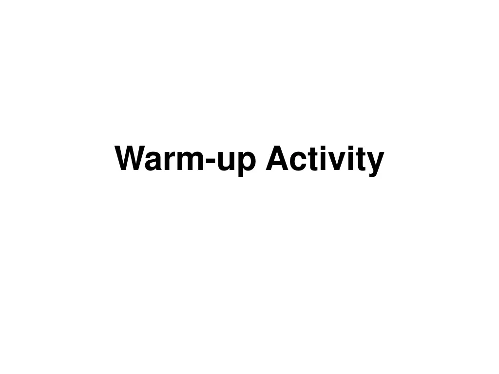 warm up activity