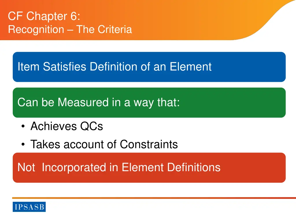 cf chapter 6 recognition the criteria