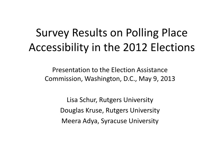 survey results on polling place accessibility