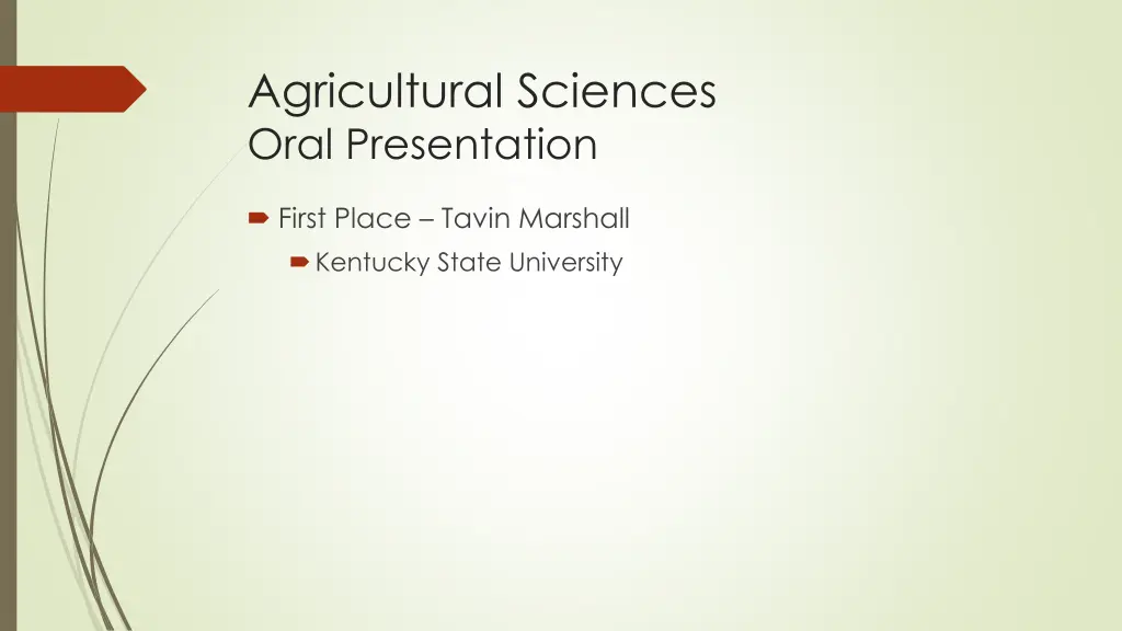 agricultural sciences oral presentation