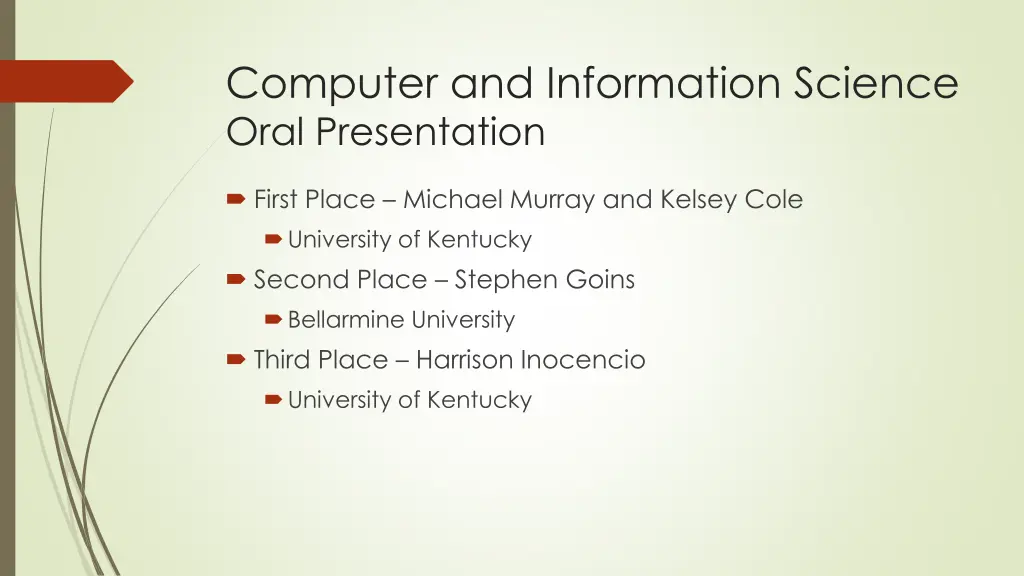 computer and information science oral presentation