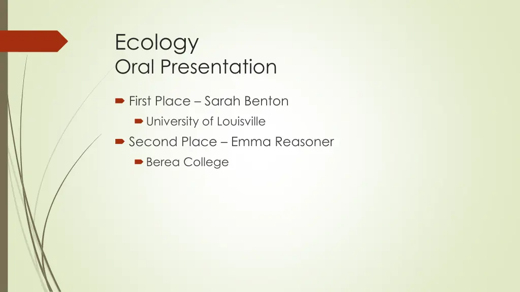 ecology oral presentation