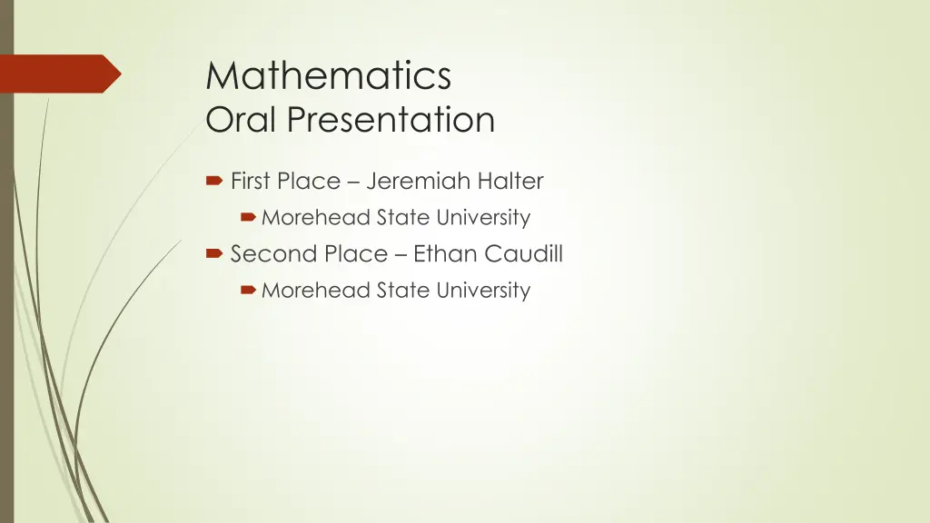 mathematics oral presentation