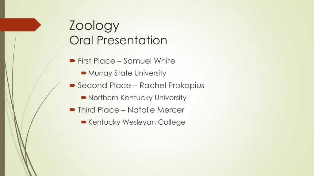 zoology oral presentation