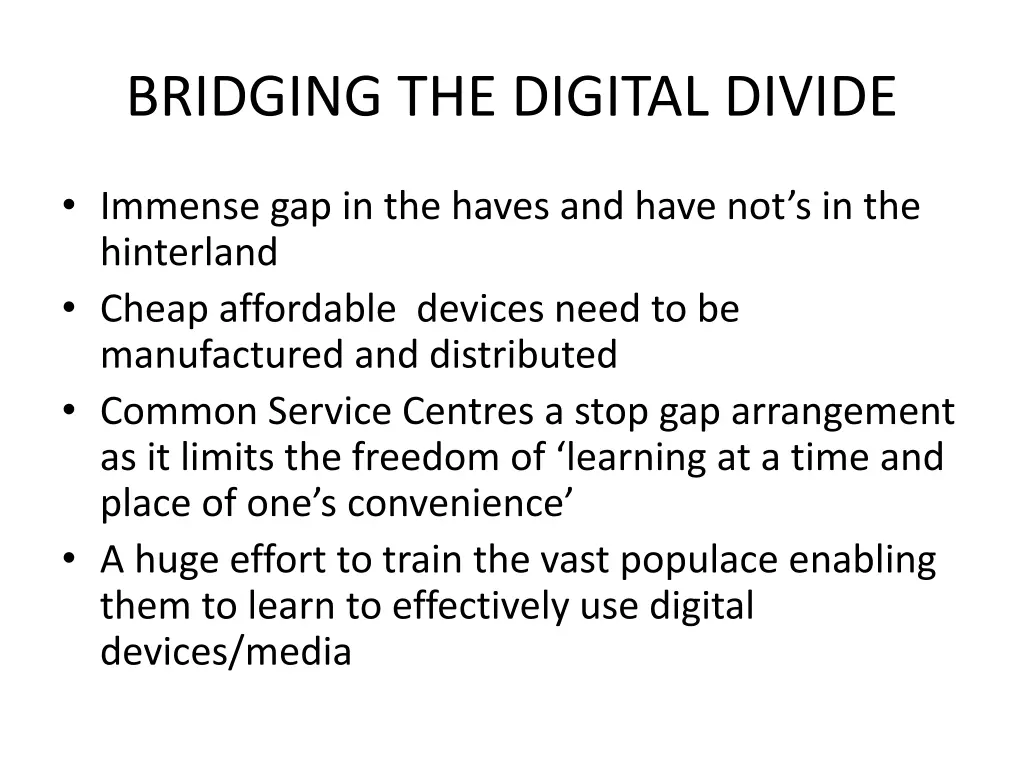 bridging the digital divide