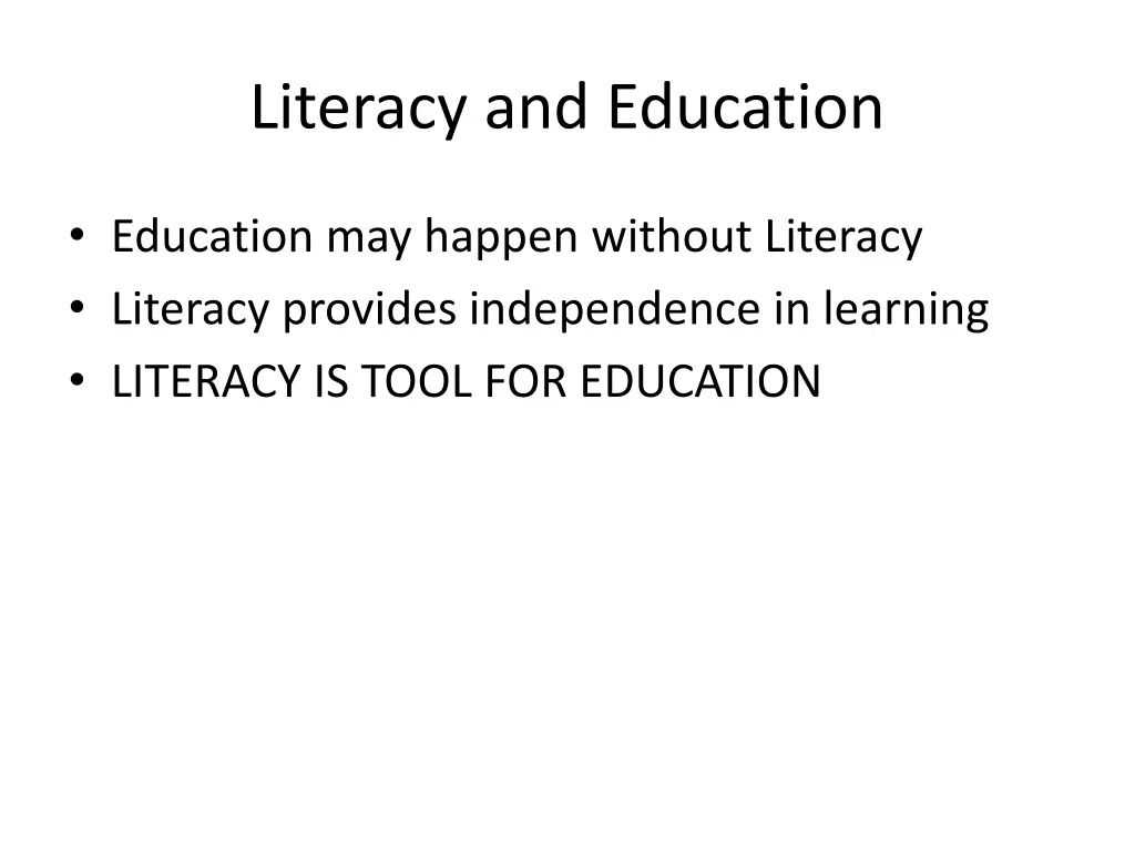 literacy and education