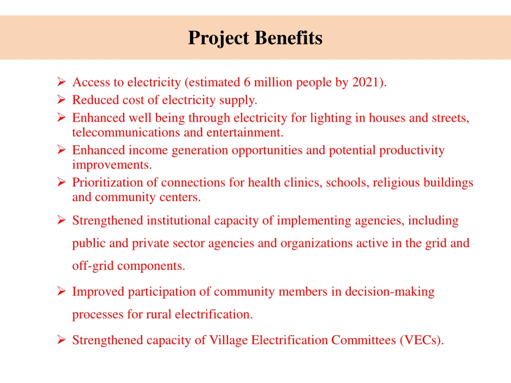 project benefits