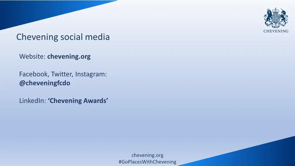 chevening social media