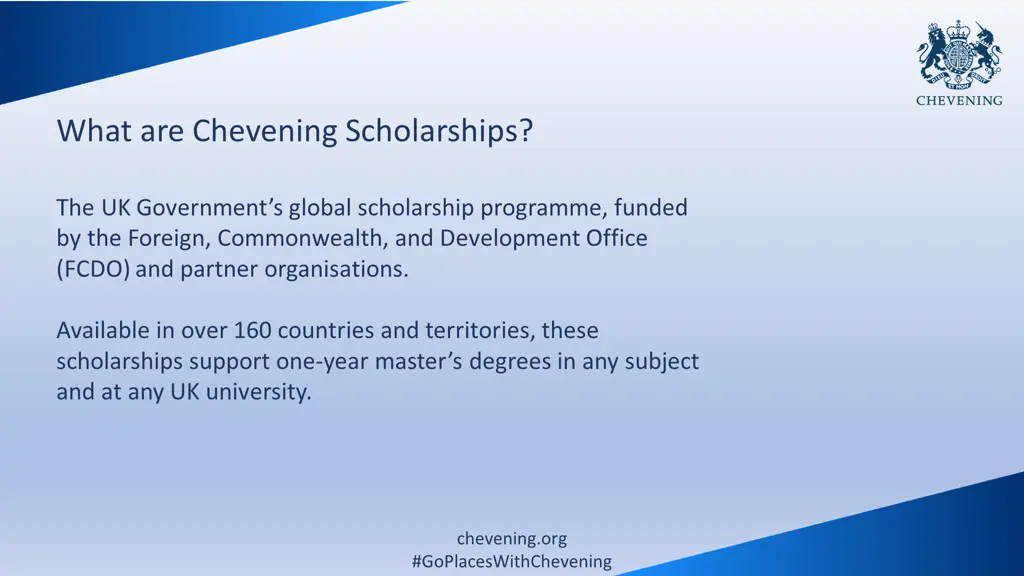 what are chevening scholarships