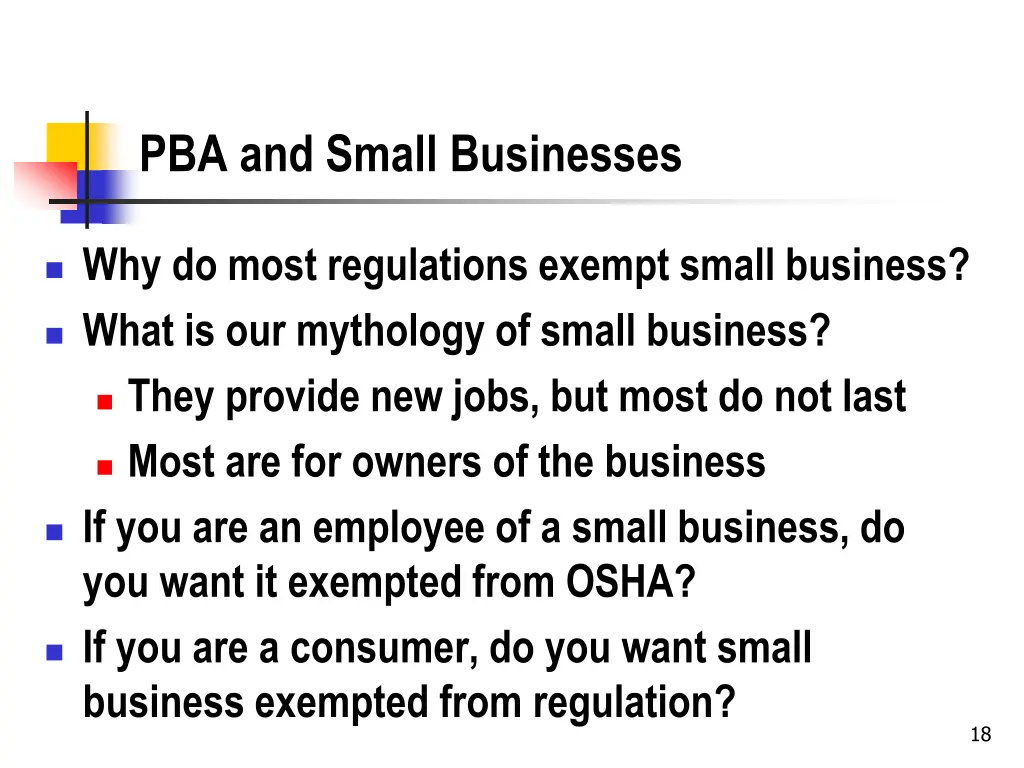 pba and small businesses